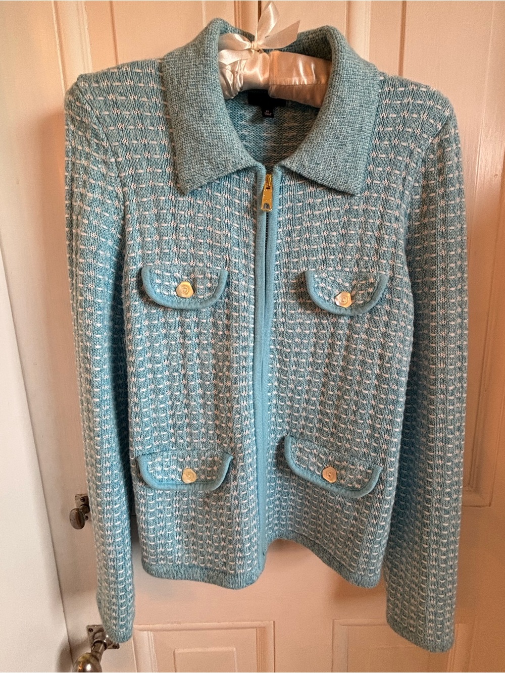 Talbots zippered knit jacket XS